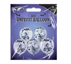 12" Bat Confetti Balloons 5pk