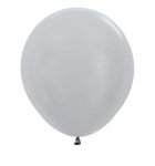 Satin Solid Silver 18" Latex Balloons 45cm 25 Pack