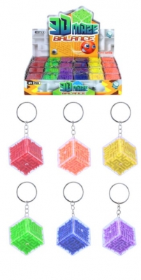 3D Puzzle Cube Keychains (2.8cm) 6 Assorted Colours