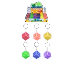 3D Puzzle Cube Keychains (2.8cm) 6 Assorted Colours