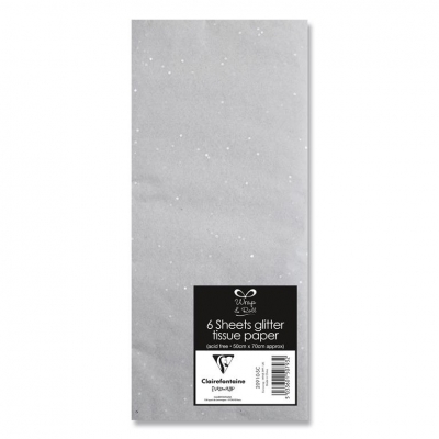 Silver Glitter Tissue Paper ( 6 Sheets )