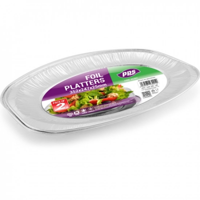 Foil Platters 352x247x25mm 2pcs