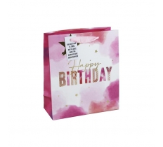 White Kraft Birthday Girl Medium Bag