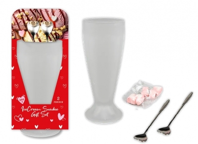 Valentine's Day Couples Ice Cream Sundae Gift Set