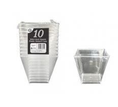 10Pc 60ml ( 2oz ) Square Plastic Dessert Cups