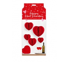 Valentine's Honeycomb Hanging Heart Deocrations 5pk