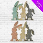 3 Bunny With Pom Pom Stand ( 23166Dav )