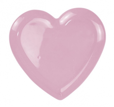 Pink Plastic Heart Plate