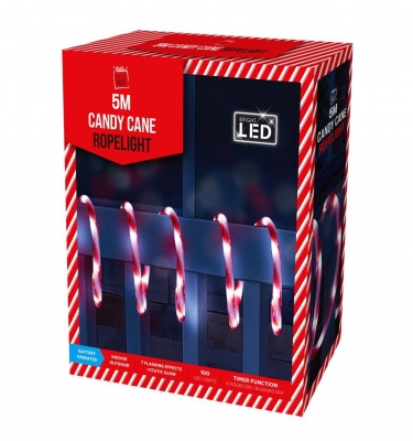 Led Timer Candy Cane Ropelight 5M