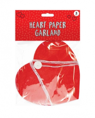 Valentines Day Paper Heart Garland 3M