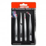 Dekton 4 Pack Tweezers Set