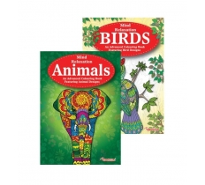 Animals And Birds Advanced Colouring Book 1 & 2