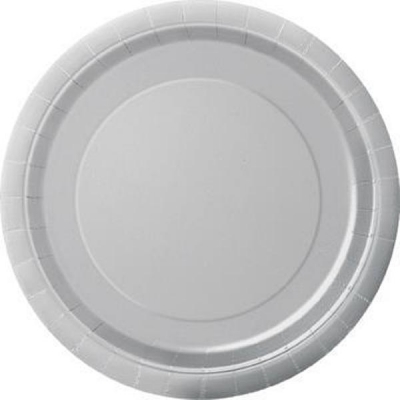 Silver Solid Round 9" Dinner Plates 8Ct