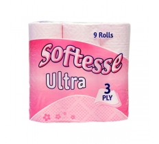 Softesse Ultra 3Ply Toilet Roll Pink ( 9 Pack X 5 )