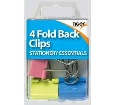 Tiger Essential 4 Fold Back Clips Coloured