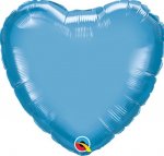 Qualatex 18" Heart Chrome Blue Plain Foil