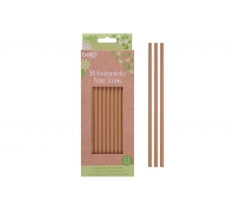 Biodegradbale Paper Straws Pack 50 Brown