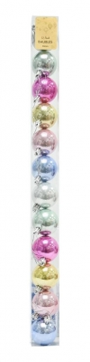 Baubles 50Mm 12Pk Pastels