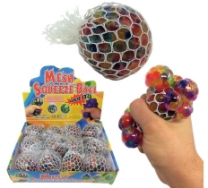 7cm Squishy Mesh Net Ball With Colour Beads