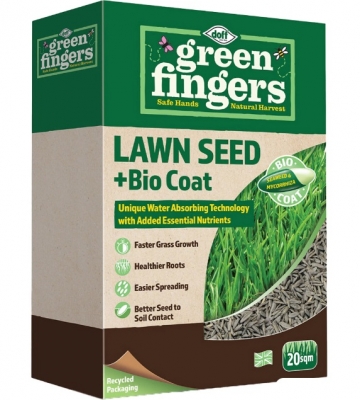 GREENFINGERS LAWN SEED + BIO COAT 1KG