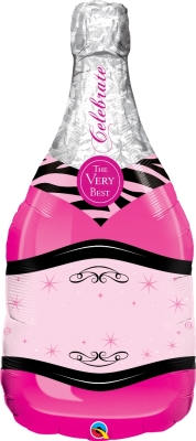 Qualatex 39" Celebrate Pink Bubbly Wine Bottle ( Personalise