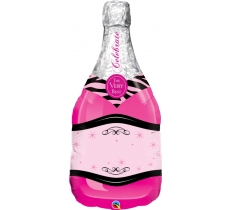 Qualatex 39" Celebrate Pink Bubbly Wine Bottle ( Personalise