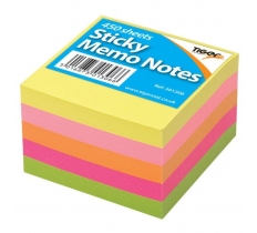 Tiger Neon Sticky Memo Notes 75mm X 75mm 450 Sheet Block