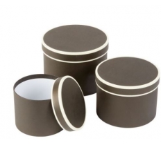 Round Symphony Textured Hat Boxes - Set of 3