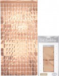 Oaktree Rectangle Foil Backdrop 1m x 2m Metallic Rose Gold