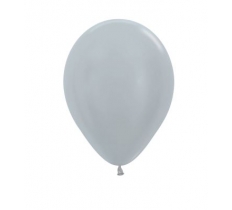 Satin Solid 12" Silver 481 Latex Balloons 30cm - 50 Pack