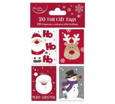 Christmas Cute Foil Gift Tags 20 Pack