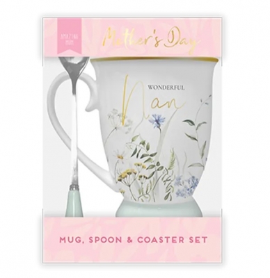 Wonderful Nan Mug, Spoon & Coaster Set