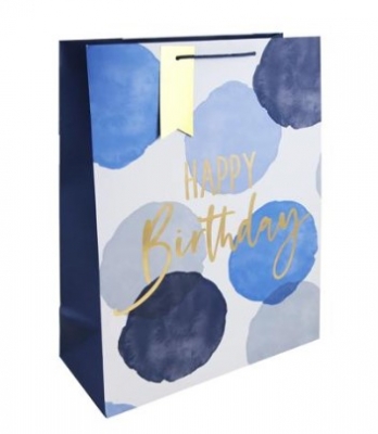 Blue W Colour Happy Birthday Xl Gift Bag