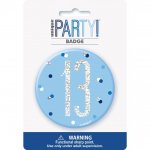 Birthday Blue Glitz Number 13 Badge