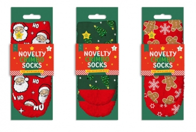 Mens Novelty Christmas Cosy Socks 2pk