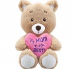 30cm Sitting Bear With Mum Heart