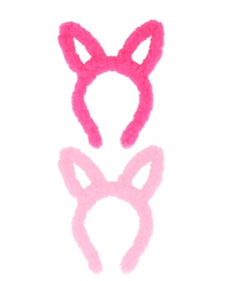 Pink Fluffy Bunny Ears Headband (25cm x 19cm)