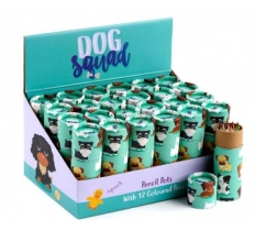 Dog Squad Pencil Pot with 12 Colouring Pencils