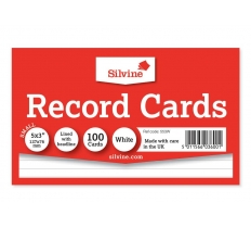 Silvine 5X3 Record Cards White