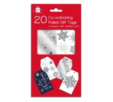 Christmas Co-ord Midnight Blue Tags 20Pk