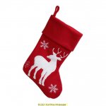 Deluxe Plush Red Modern Fluffy Reindeer Stocking 40cm X 25cm