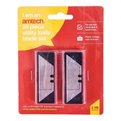 Amtech 20 Piece Utility Knife Blades