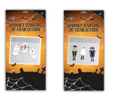 Halloween Spooky 3D Hanging Card Characters 3pk