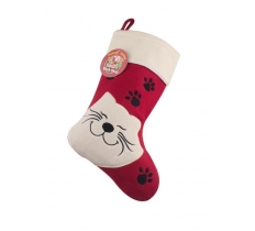 DELUXE PLUSH PET CAT CHRISTMAS STOCKING 40CM X 25CM