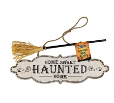 HALLOWEEN HAUNTED HOME PLAQUE 40X36CM