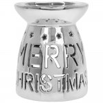 Merry Christmas Wax / Oil Warmer Silver