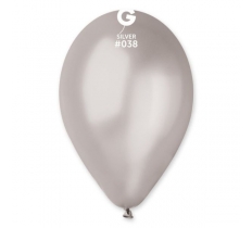 Gemar 13" Pack 50 Latex Balloons Metallic Silver #038