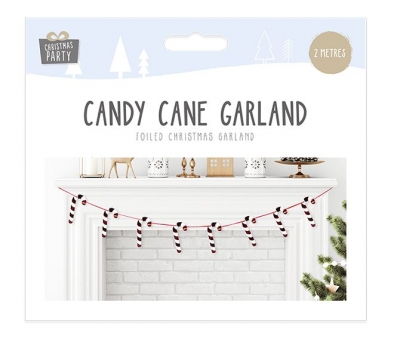 Foiled Candy Cane Garland 2M