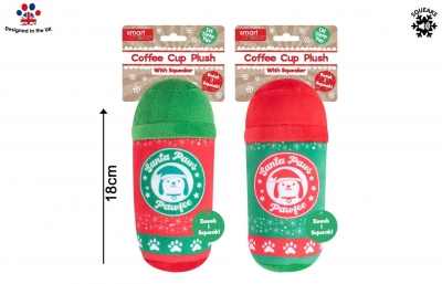 Squeaky Coffee Plush Dog Toy