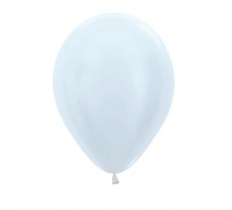 Satin Solid White 12" Latex Balloons 30cm- 25 Pack